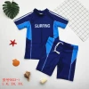 Boys' short-sleeved swimming suit, small, medium and large children's quick-drying two-piece set, student swimming pool swimwear factory wholesale details Picture